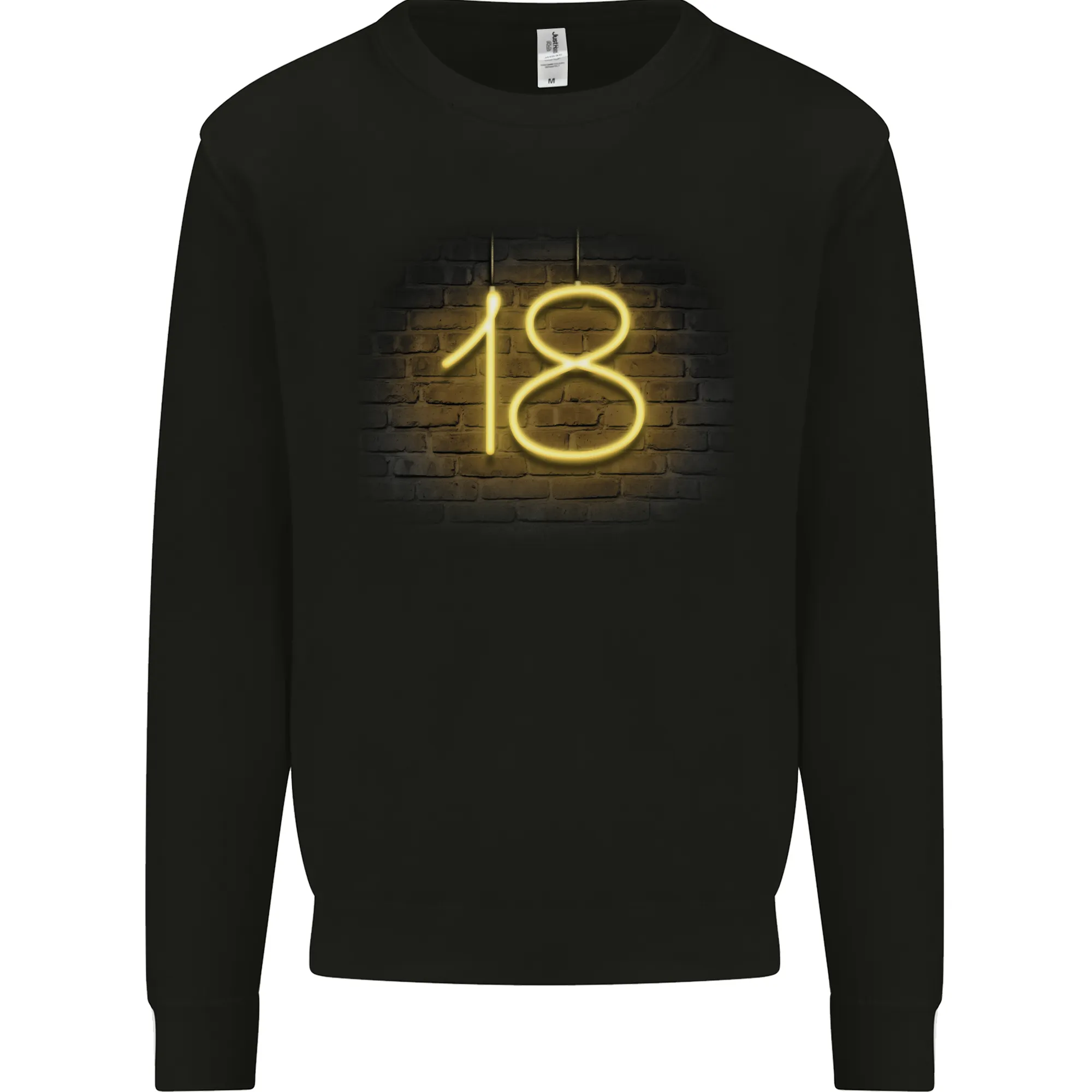 18th Birthday Neon Lights 18 Year Old Mens Sweatshirt Jumper