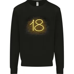 18th Birthday Neon Lights 18 Year Old Mens Sweatshirt Jumper