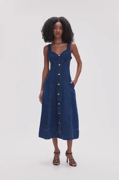 Aje May Denim Midi Dress