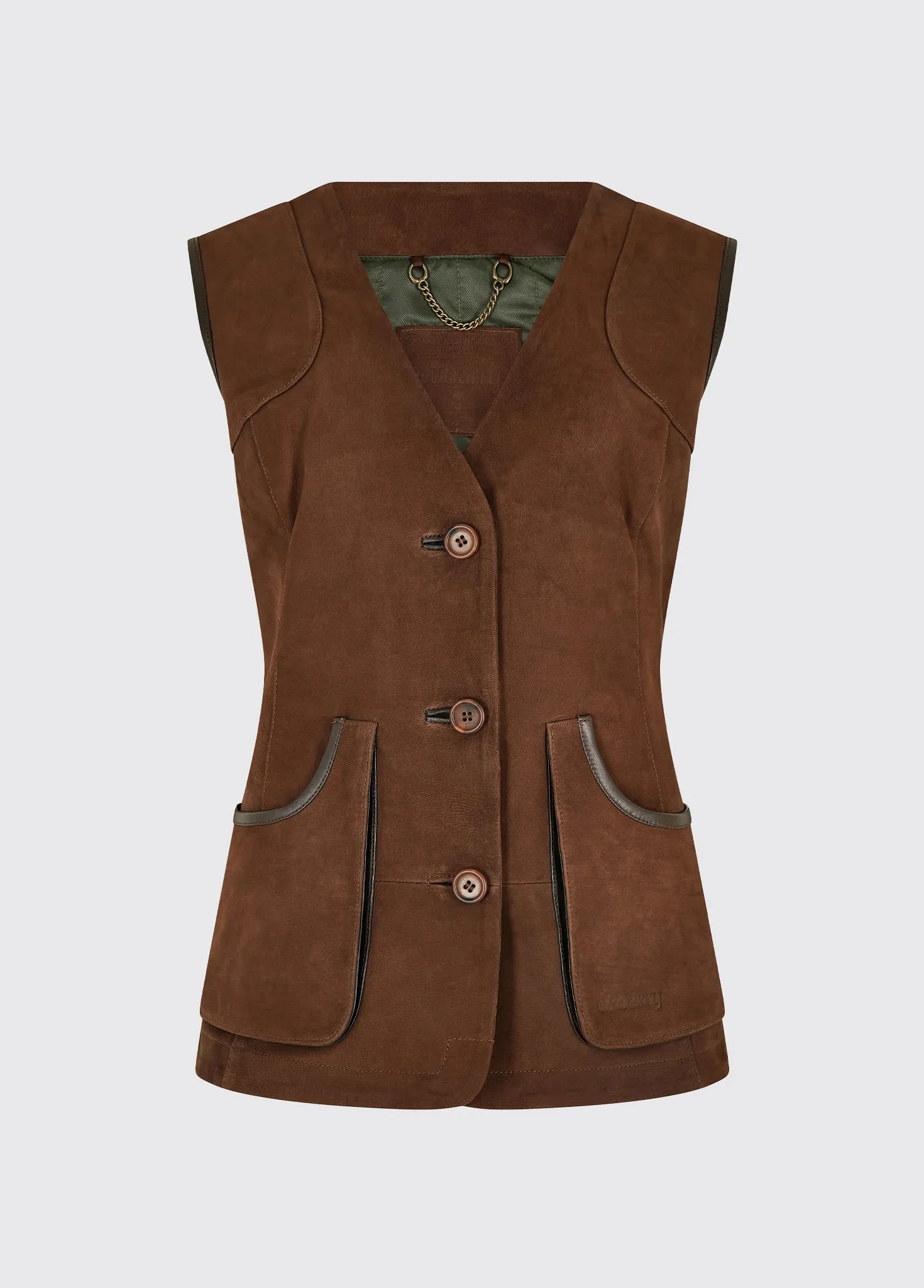 Allendale Leather Vest - Walnut