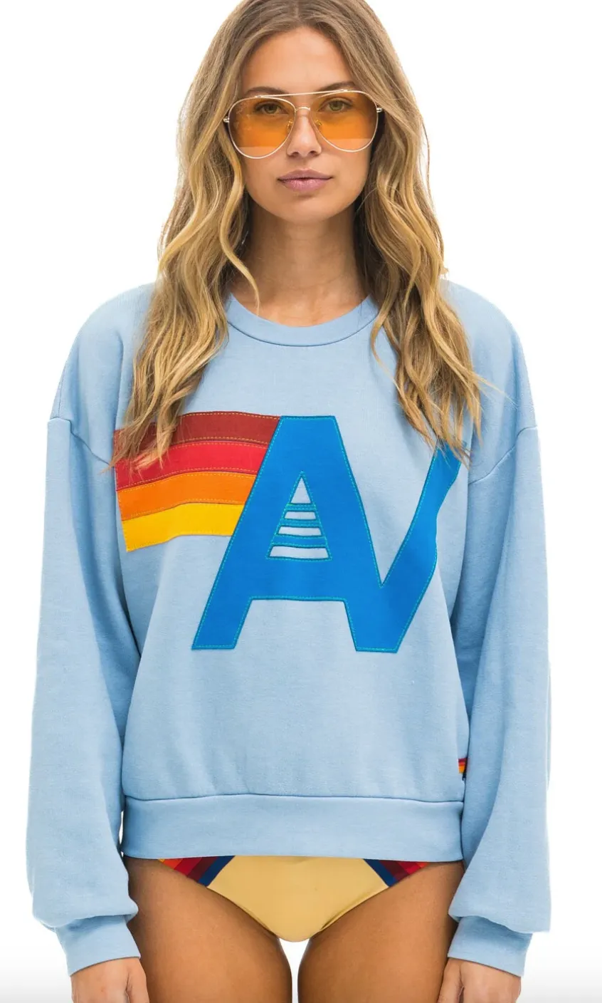 AVN Crew Logo Stitch Relaxed Sweatshirt Sky