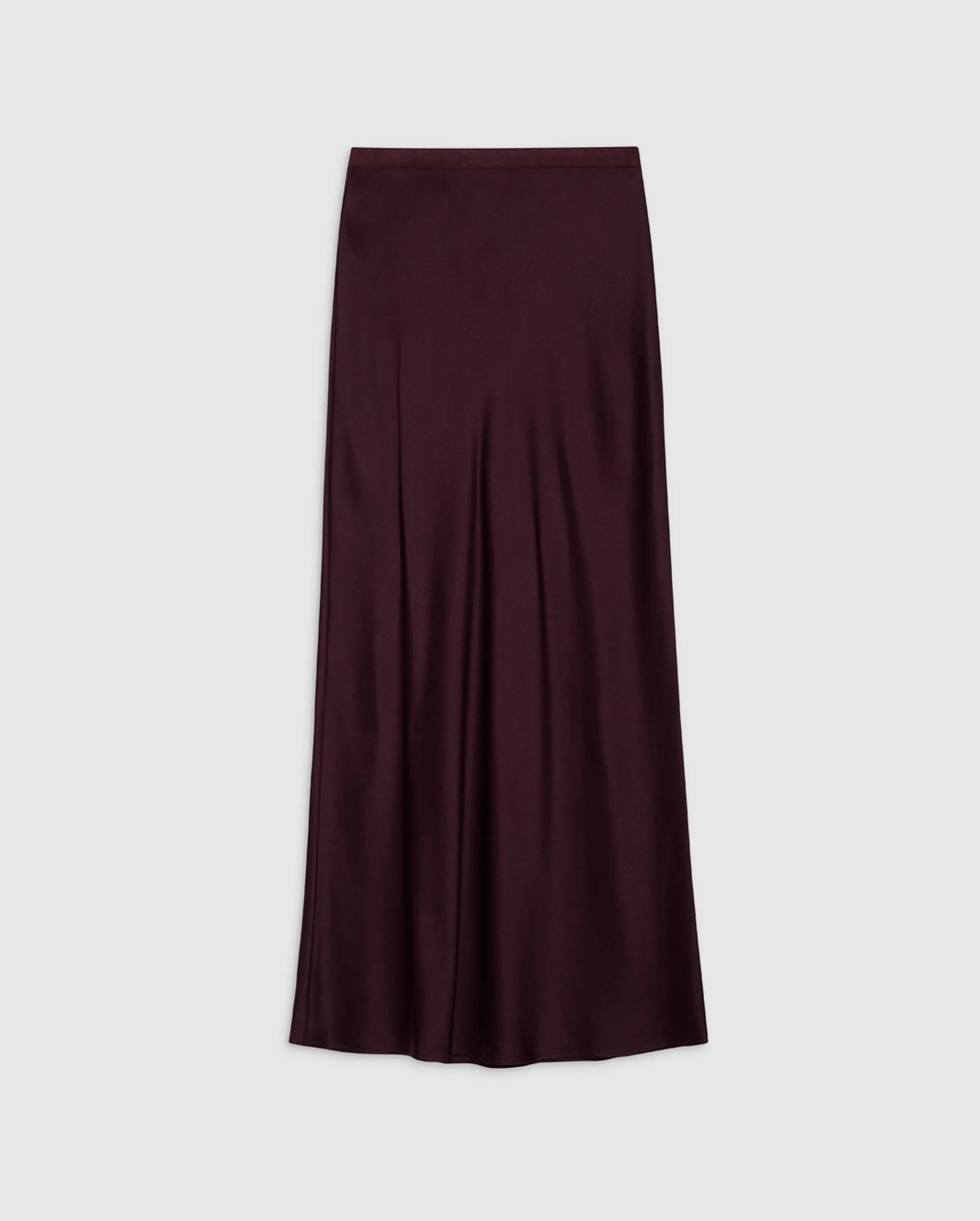 BAR SILK SKIRT / BORDEAUX