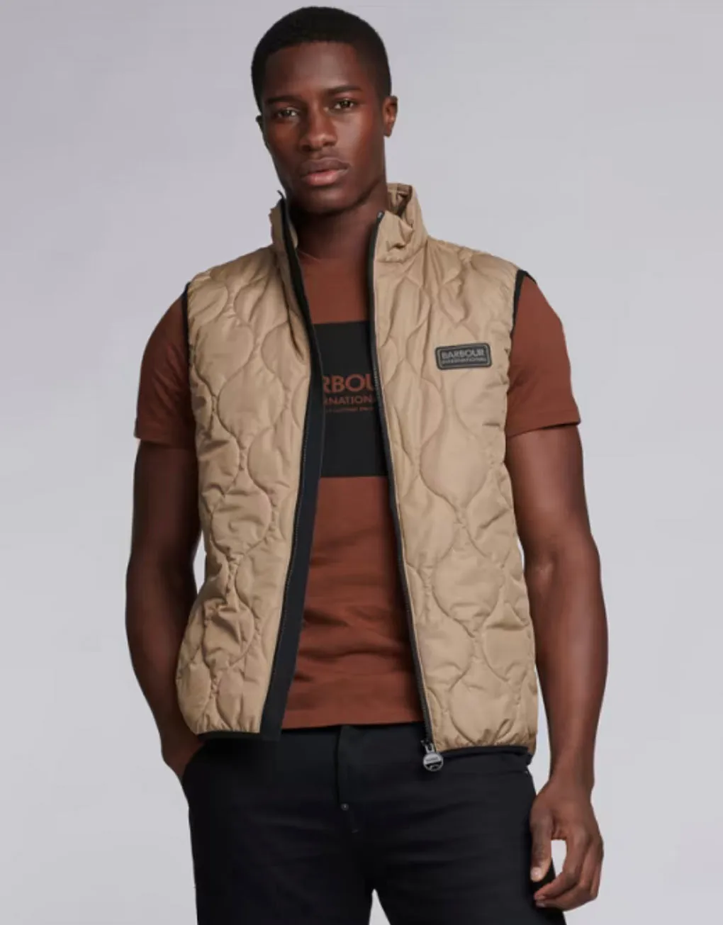 Barbour International Accelerator Race Gilet Military Brown