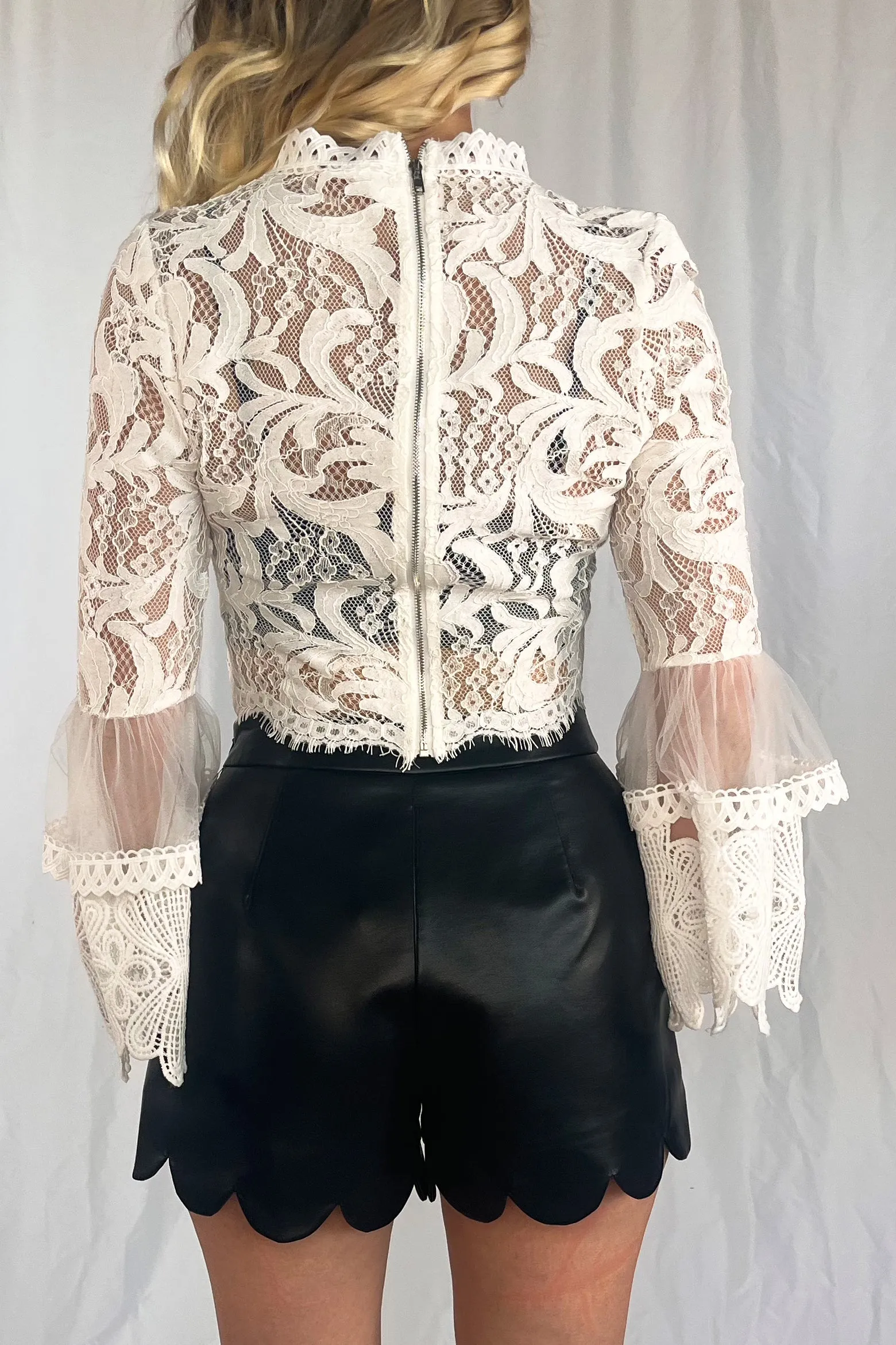 Bell Sleeve Lace Top