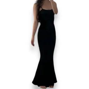 Black Soft Lounge Maxi Slip Dress