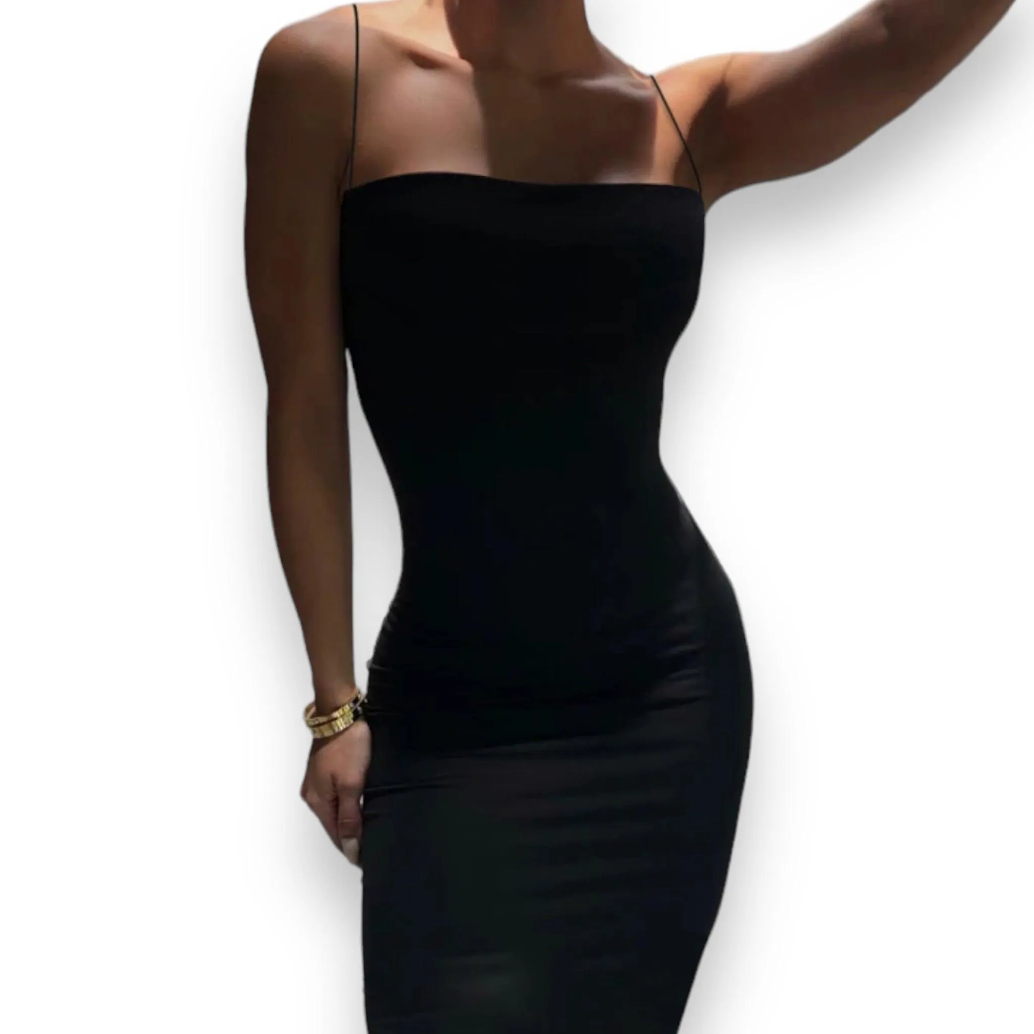 Black Soft Lounge Maxi Slip Dress