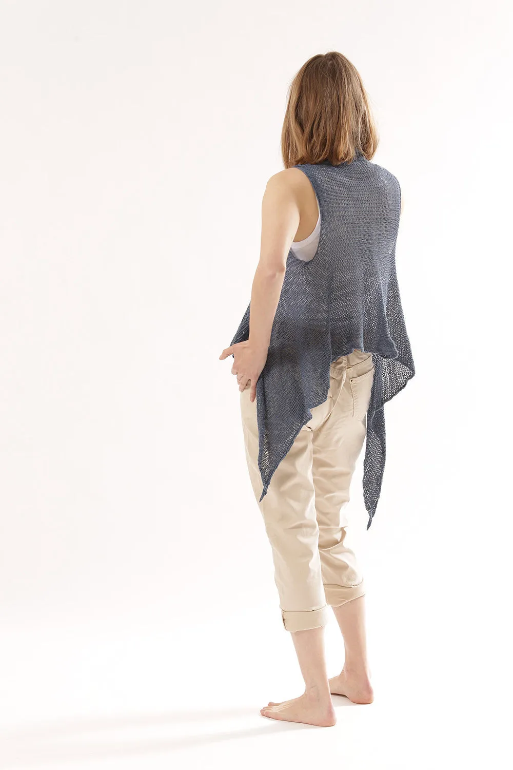 Blue Wrap Knit Vest