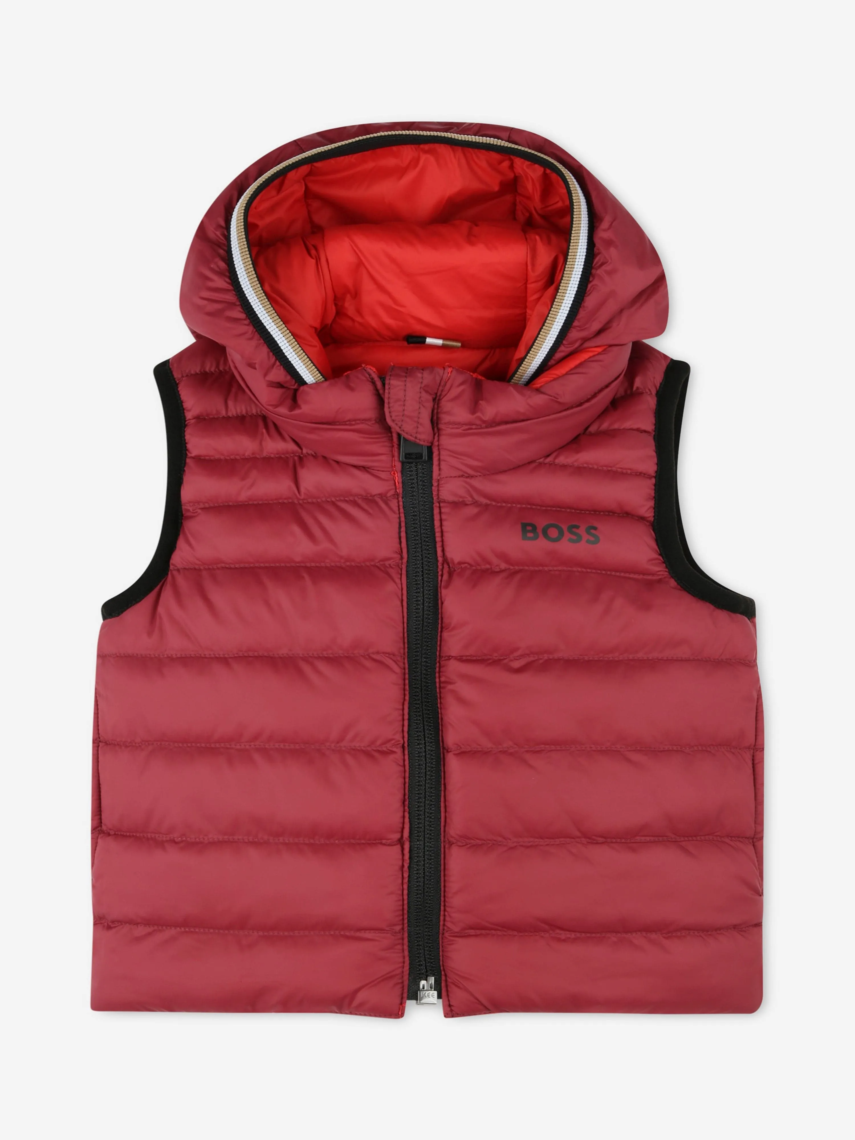 BOSS Baby Boys Reversible Puffer Gilet in Red