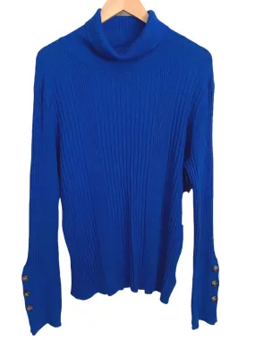 Bright Winter Ribbed Button Cuff Sweater