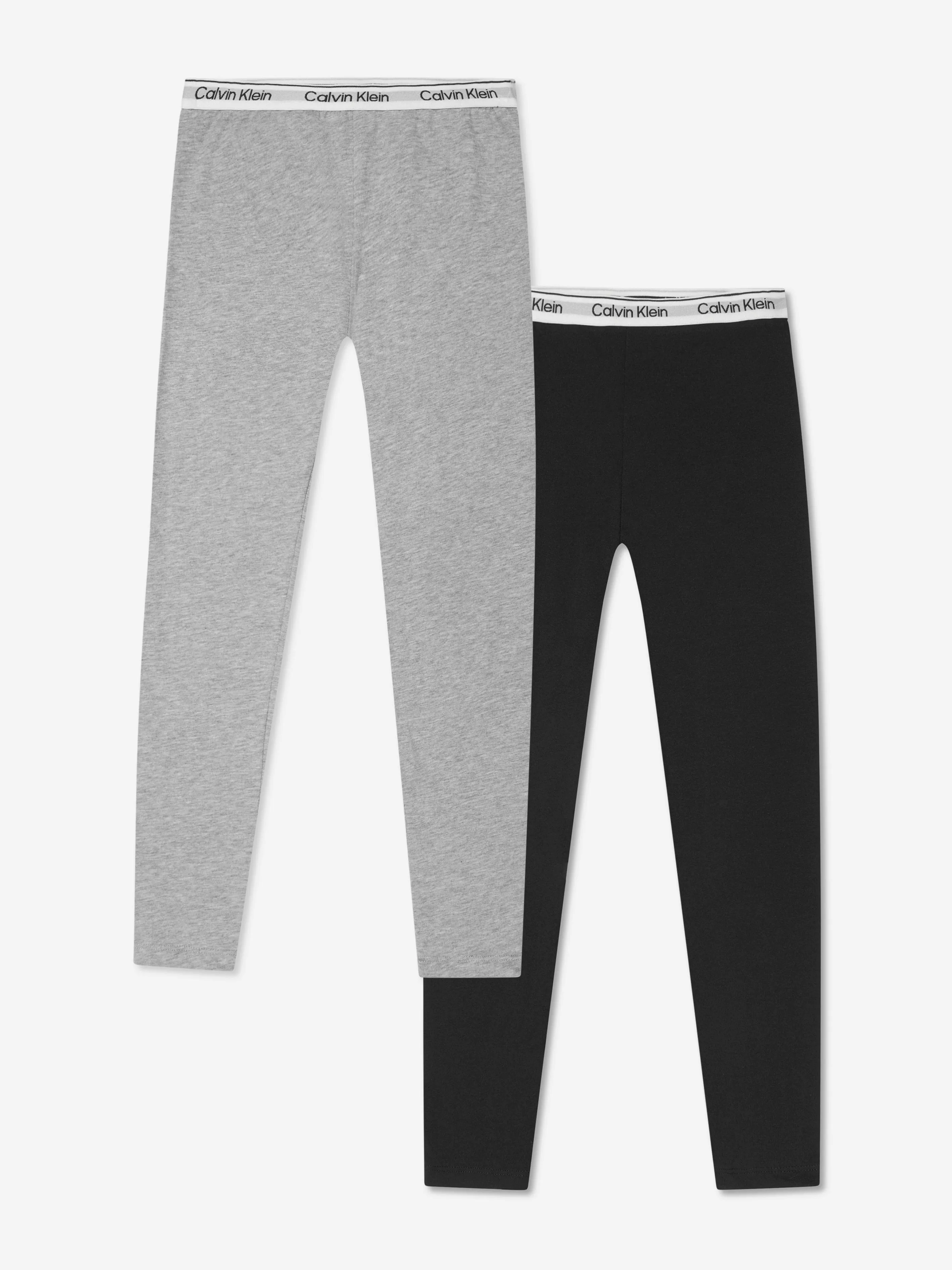 Calvin Klein Girls 2 Pack Leggings Set in Grey