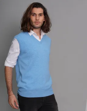 Cashmere V-Neck Vest in Alaska