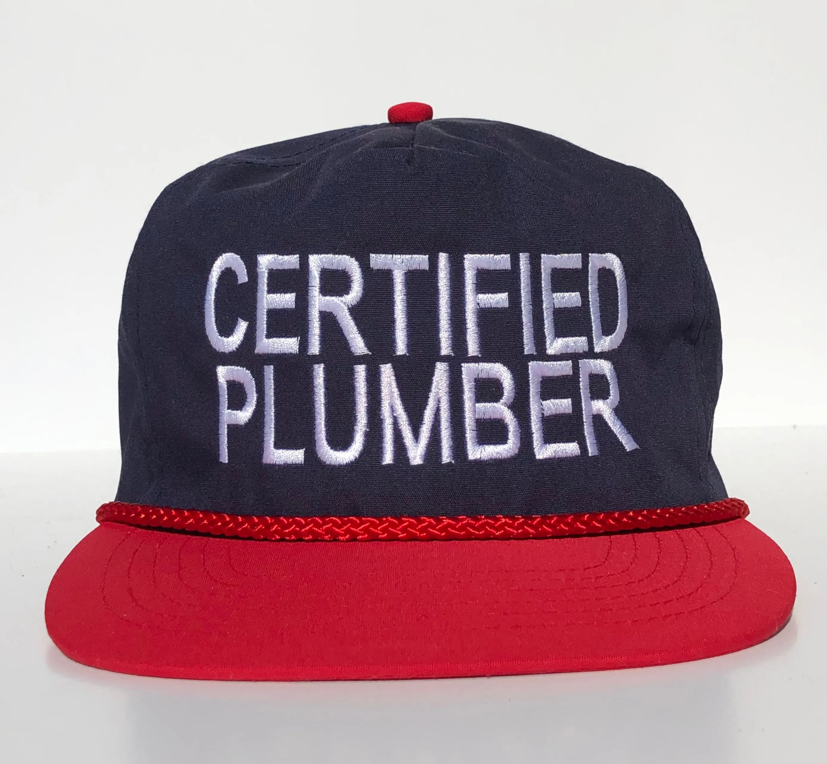 Certified Plumber Custom Vintage Embroidered Hat Zipback Hat Cap