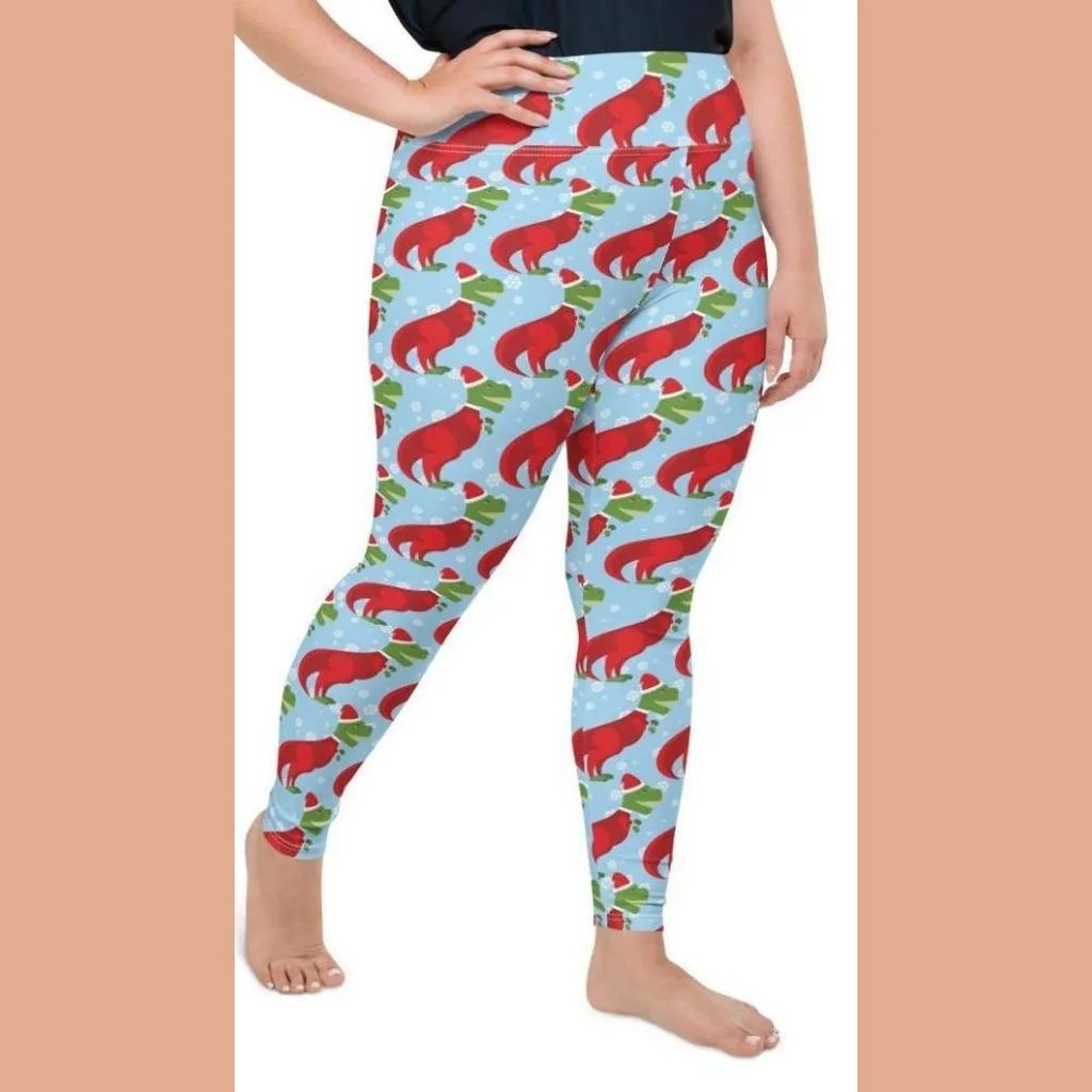 Christmassy Dinosaurs Plus Size Leggings