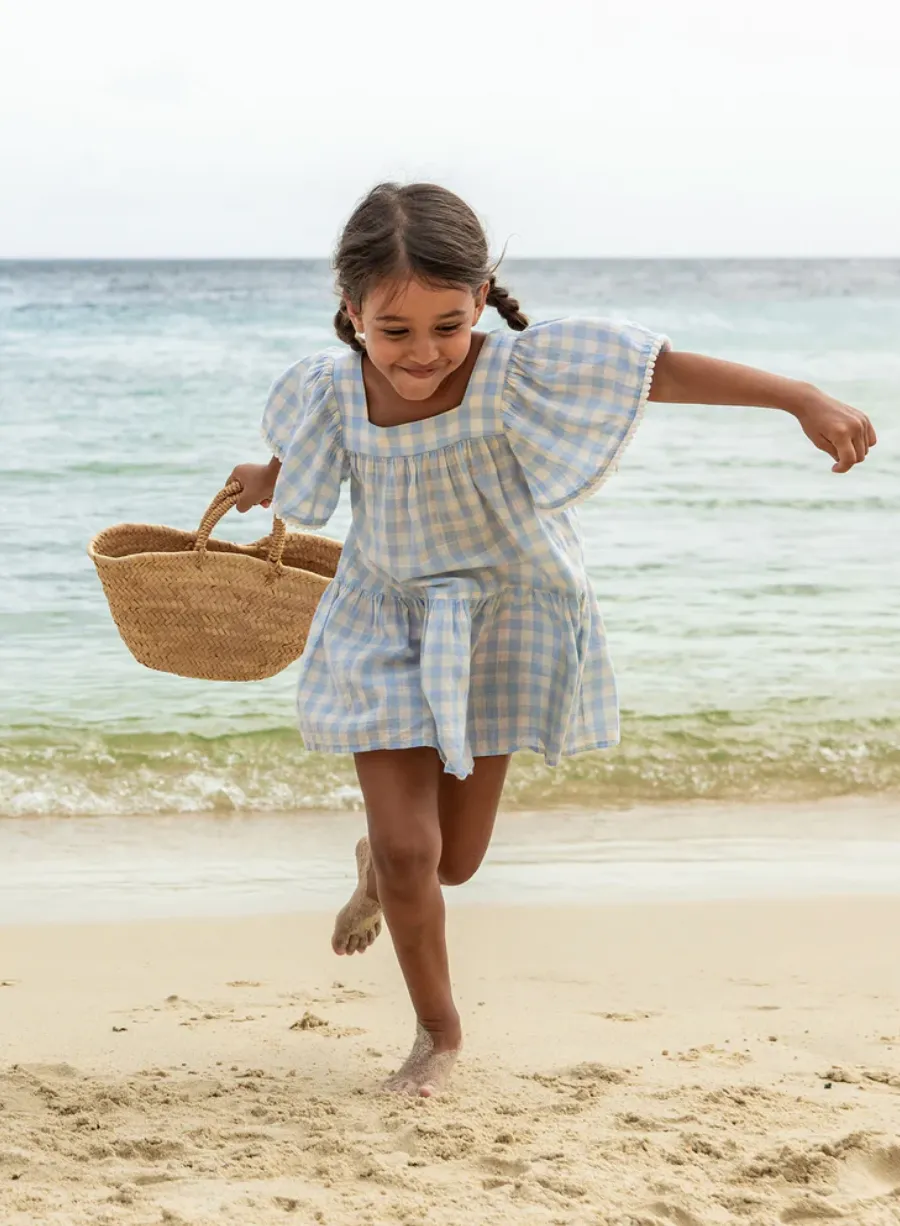 Cornflower Gingham Beach Dress