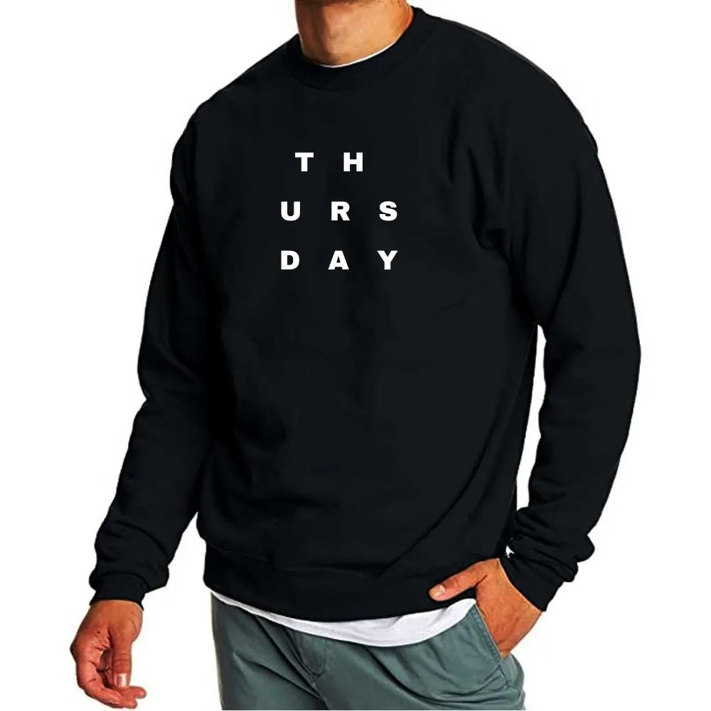 Cotton Black Printed Cute Sweatshirts for Mens - Thursday