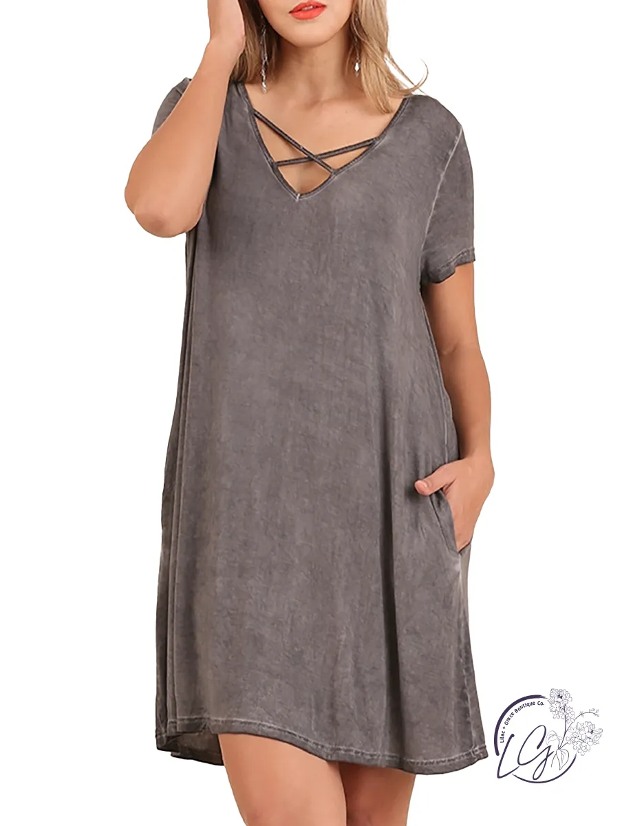 Curvy See You Again Crossed V-Neck Dress