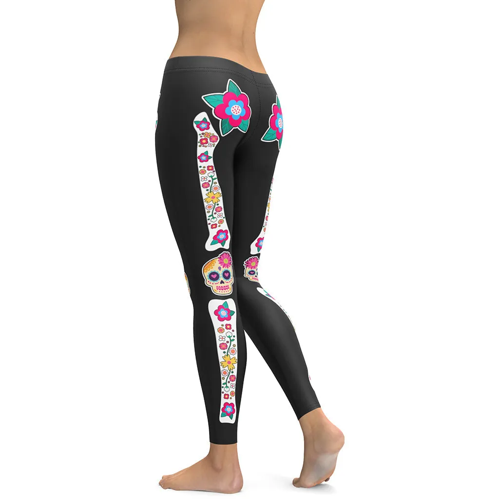 Day of the Dead Bones Leggings