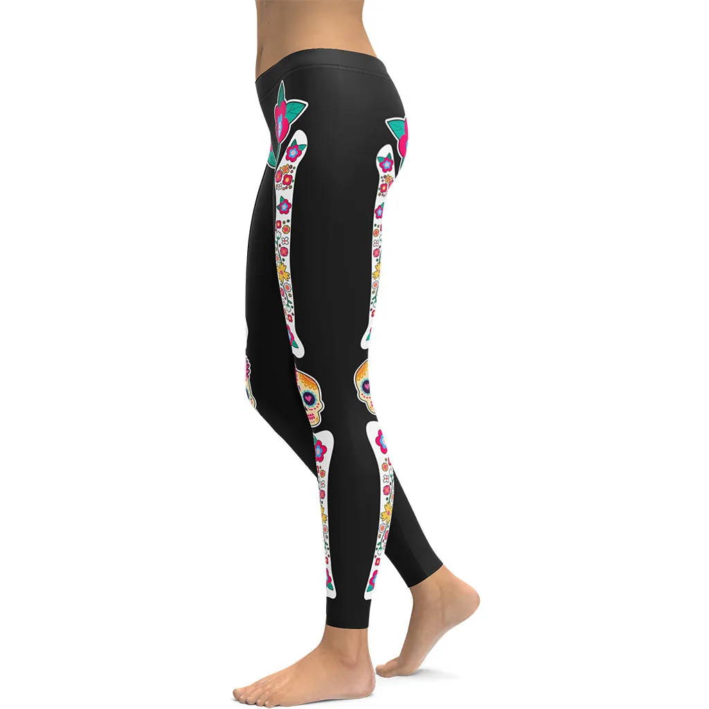 Day of the Dead Bones Leggings