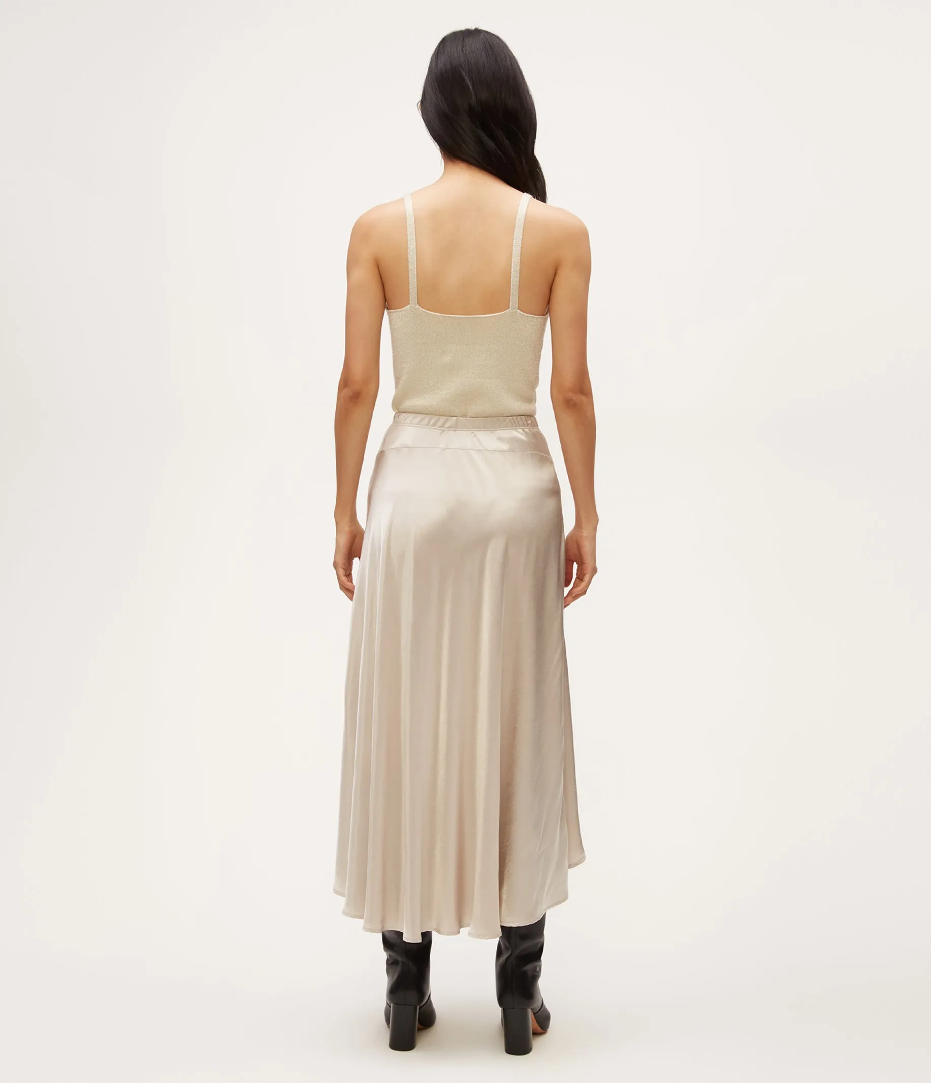 Desi Asymmetrical Satin Skirt