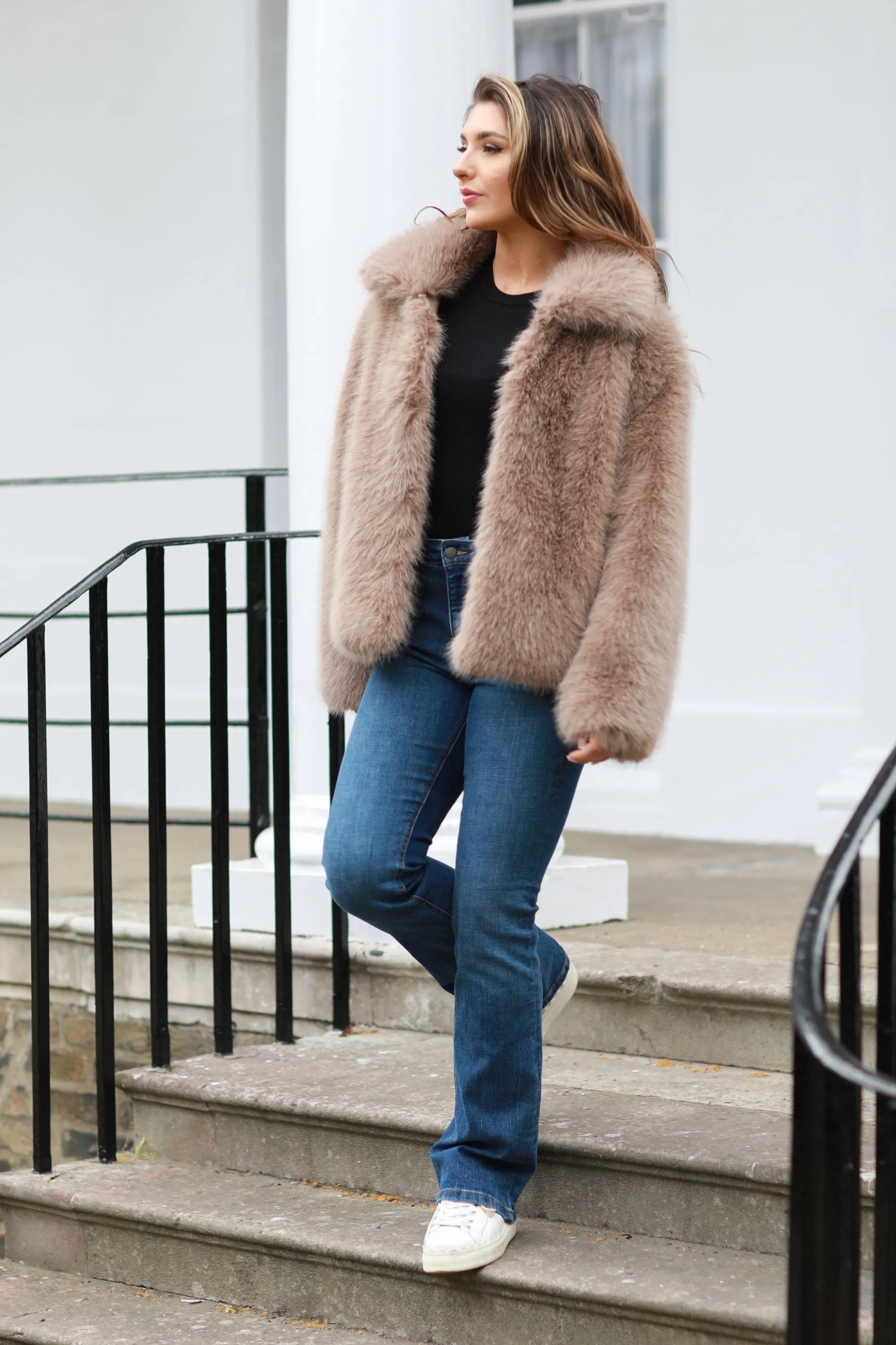 Double Second Faux Soft Fur Jacket