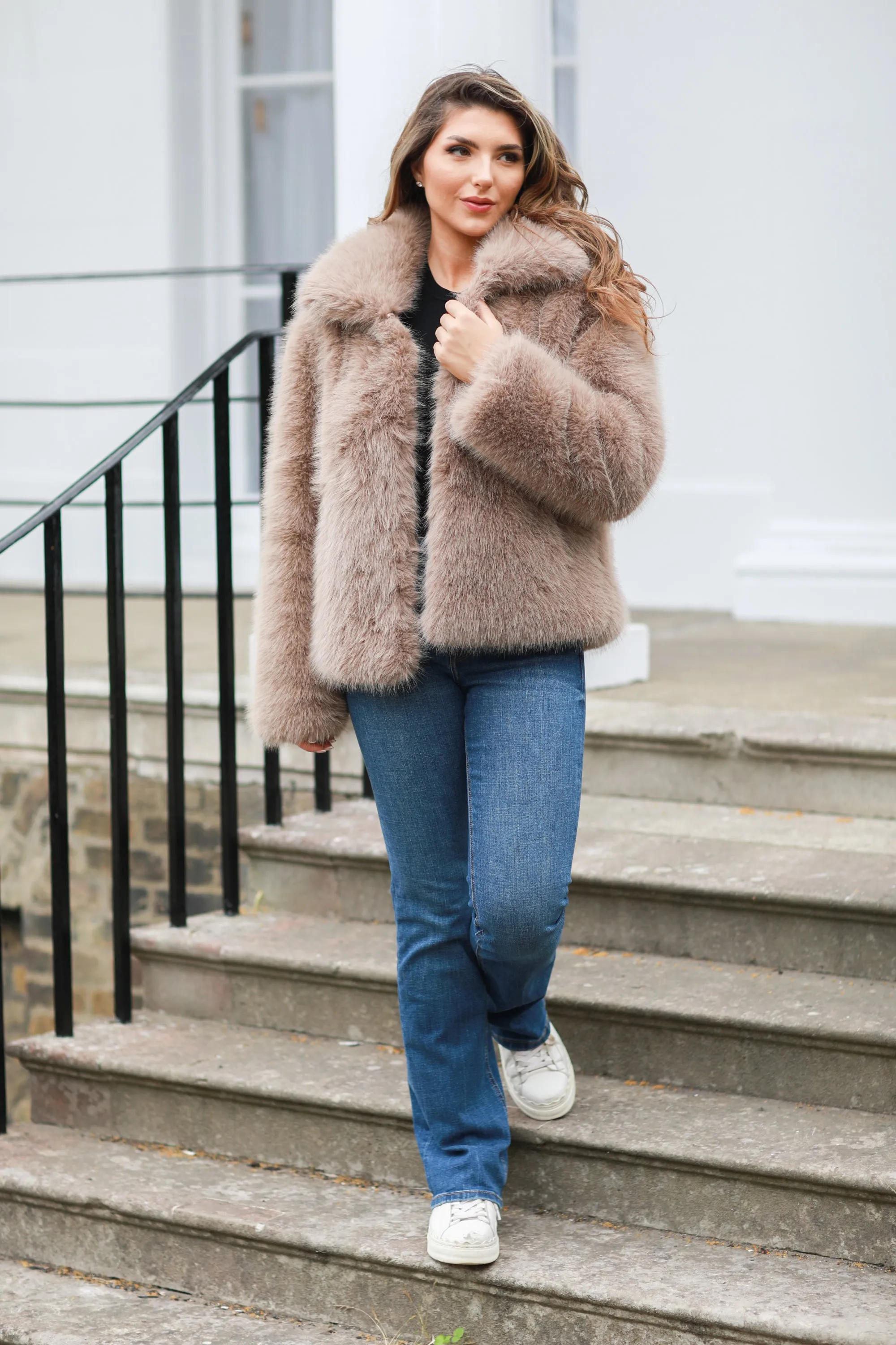 Double Second Faux Soft Fur Jacket