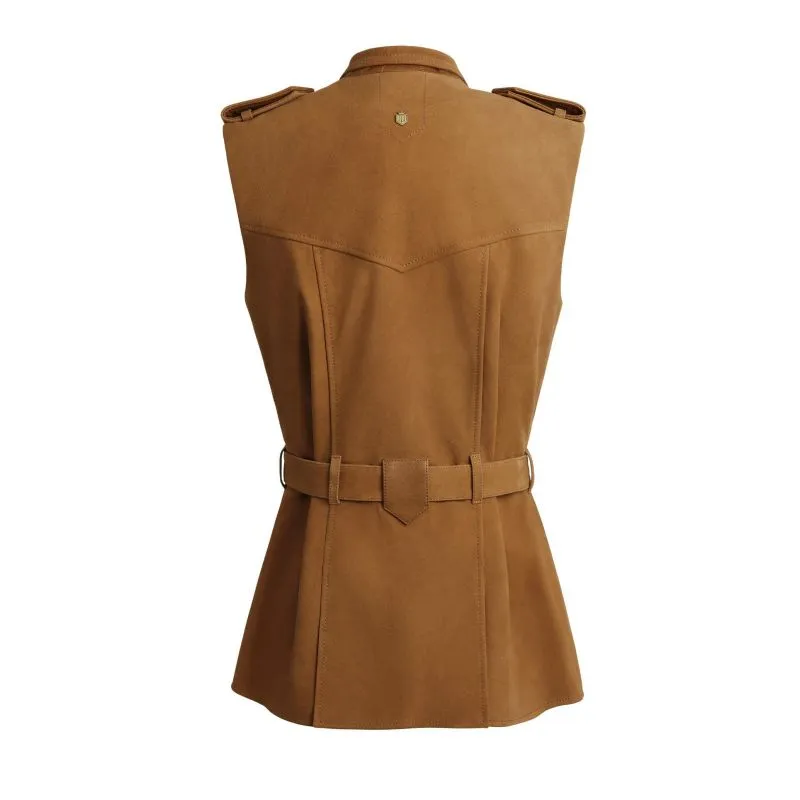 Fairfax & Favor Primrose Ladies Suede Gilet - Tan