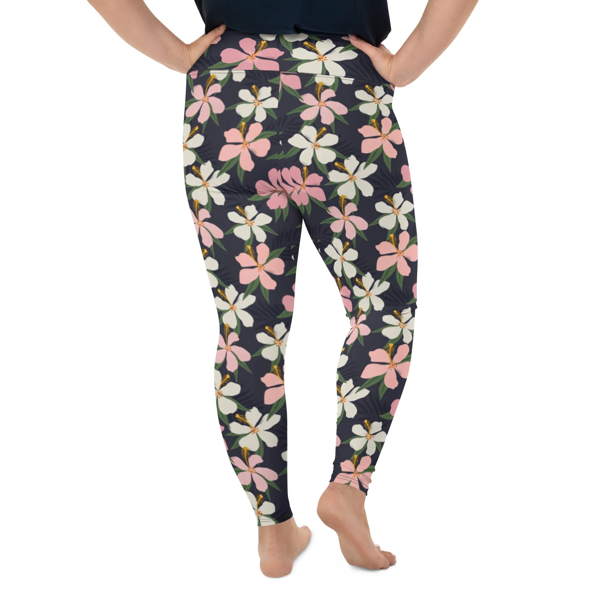 Floral Artwork Plus Size Leggings