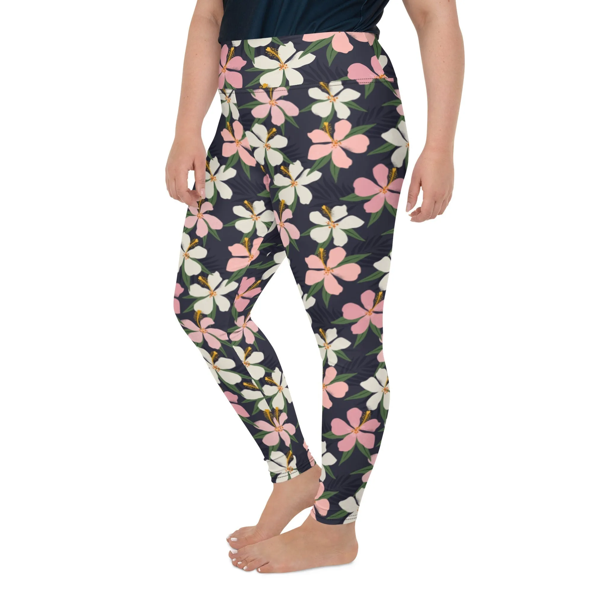 Floral Artwork Plus Size Leggings