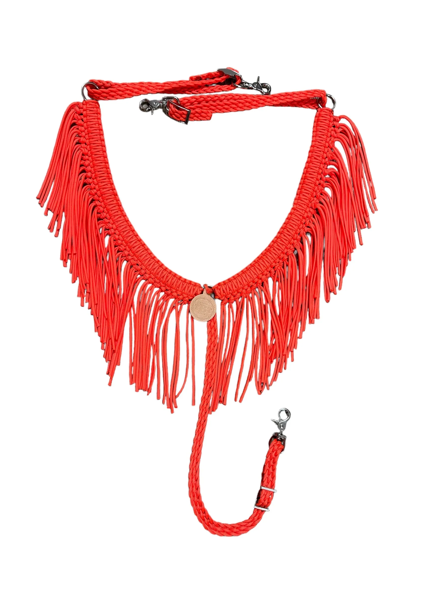 fringe breast collar orange