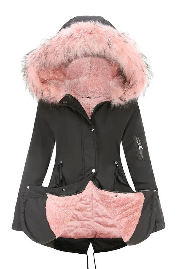 Fur Collar Fleece Coat