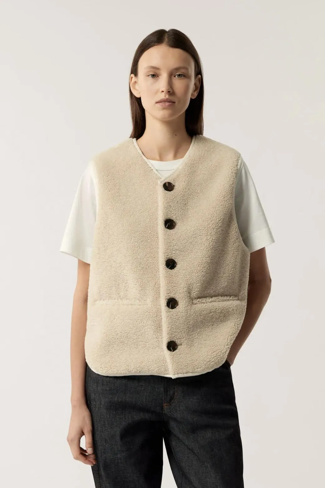 Fusil Faux-Shearling Gilet