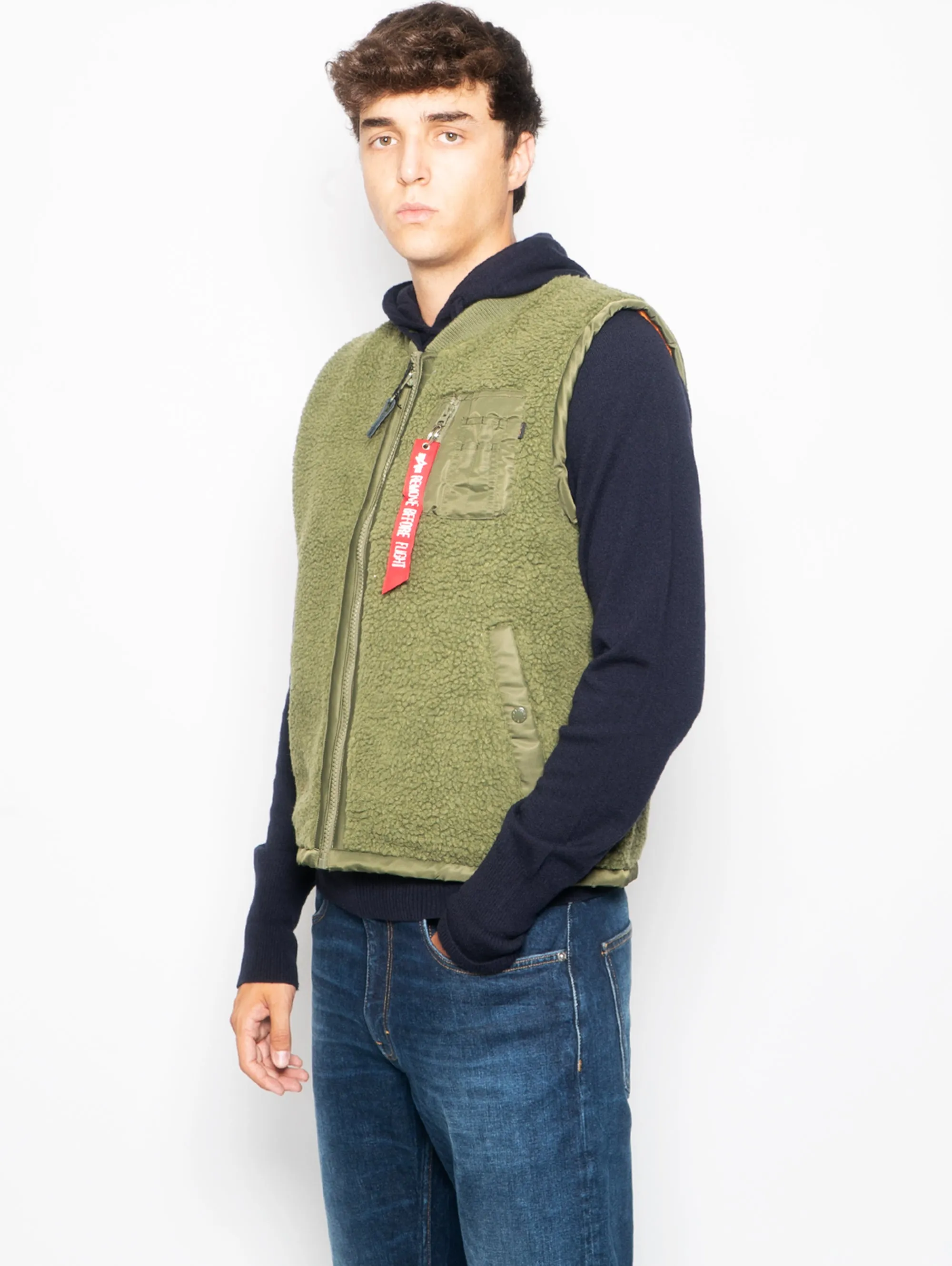 Gilet Imbottito Teddy Verde Salvia