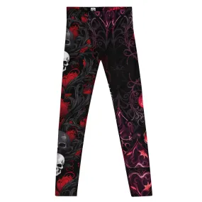 Gothic Heart & Skull  Mens Leggings