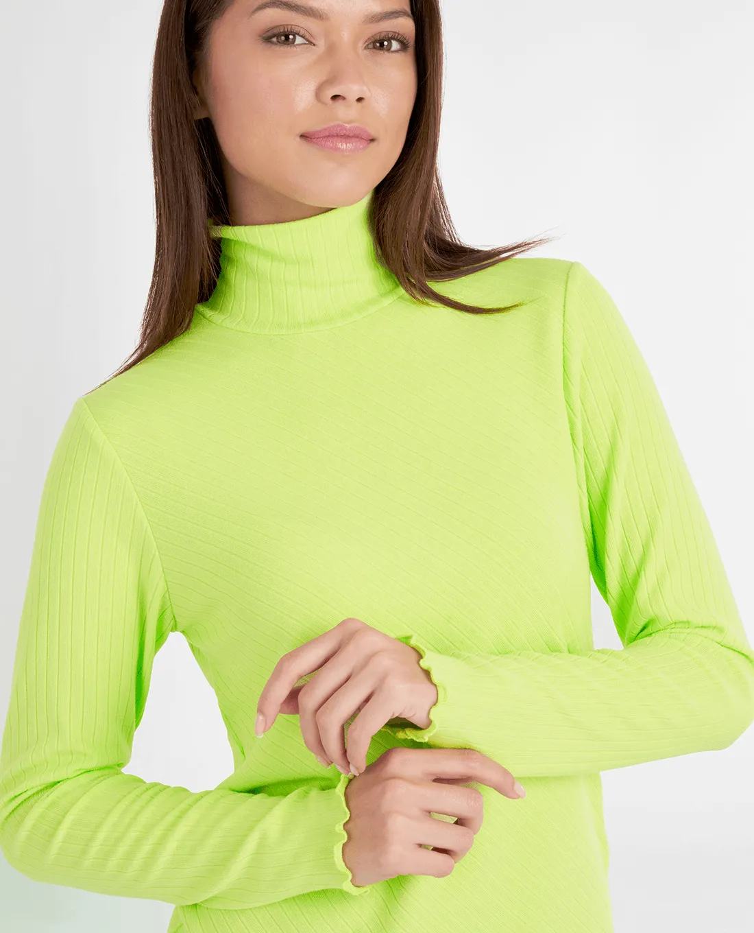 GREEN LAMB Mackenzie Ribbed Roll Neck 045 Soft Lime