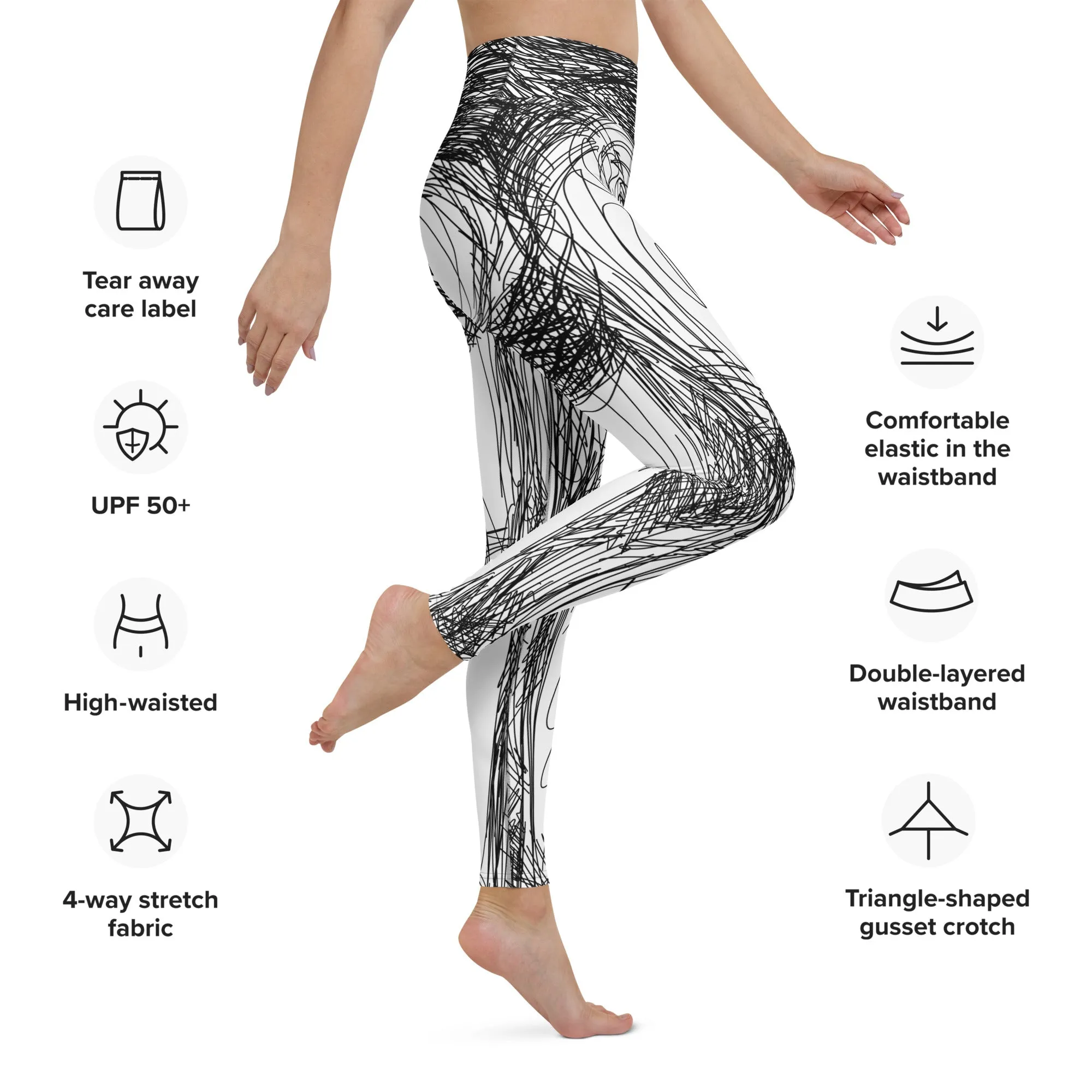 Hand Drawn Yoga Leggings