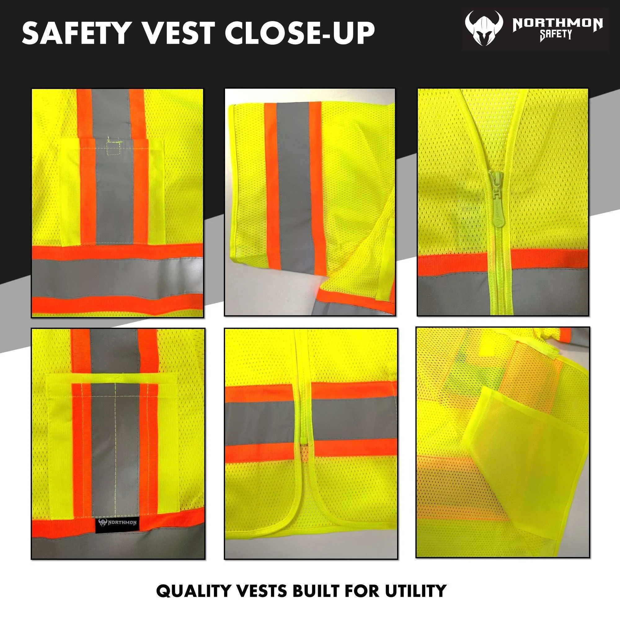 High Visibility Safety Vest Short Sleeve Mesh - ANSI Class 3 - 102 Series