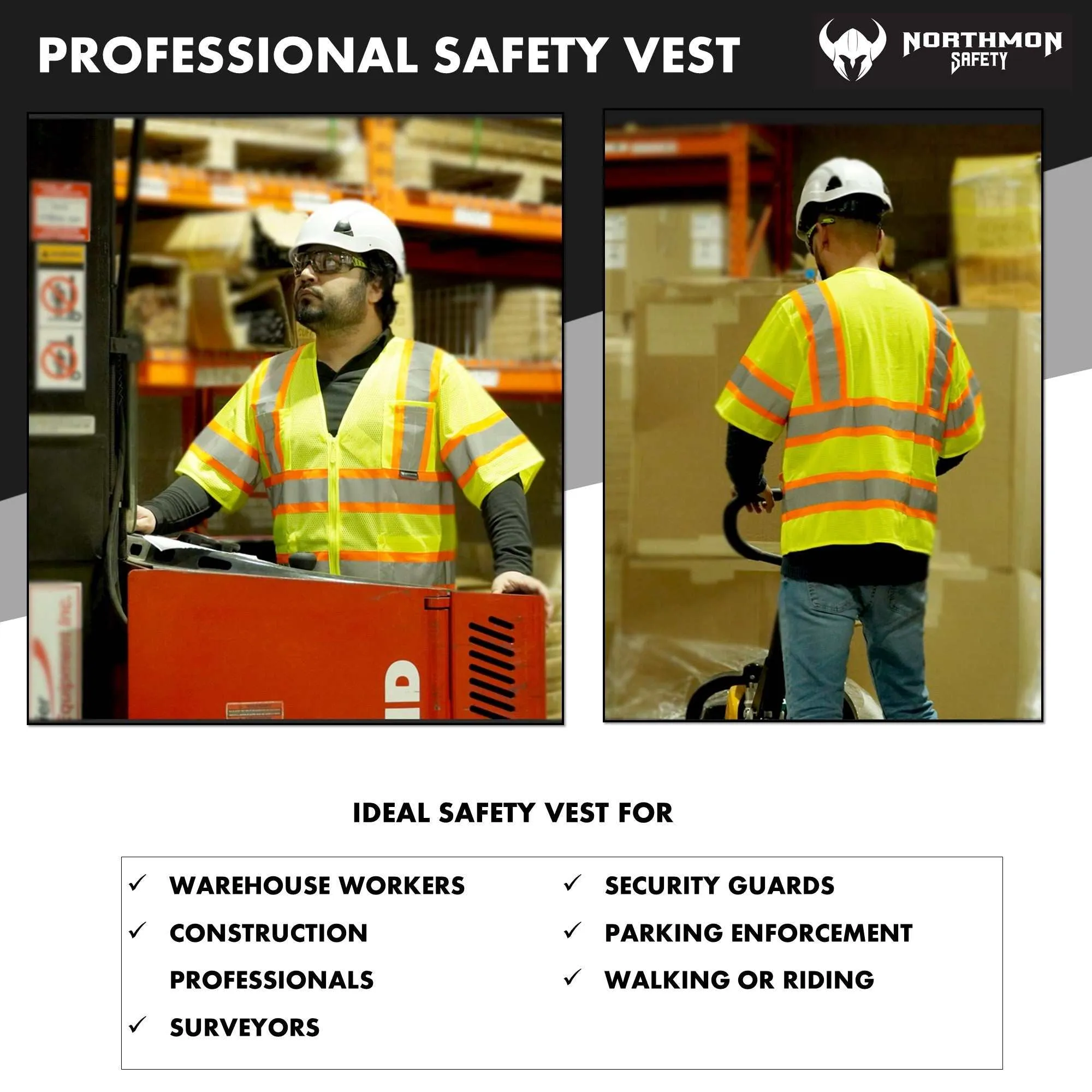 High Visibility Safety Vest Short Sleeve Mesh - ANSI Class 3 - 102 Series