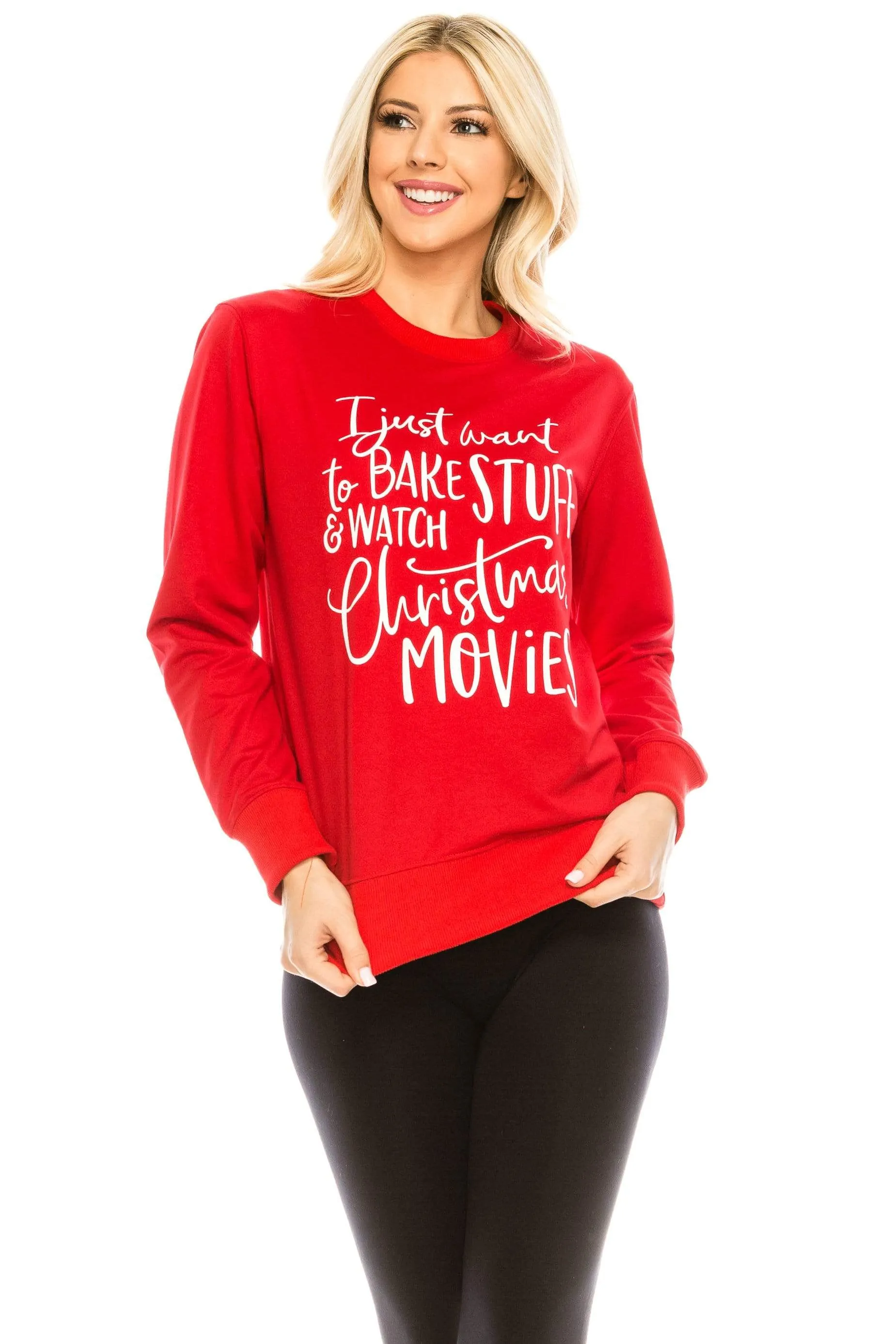 Holiday Christmas Baking Themed Sweatshirt with Bonus Oven Mitt and Potholder Gift Set