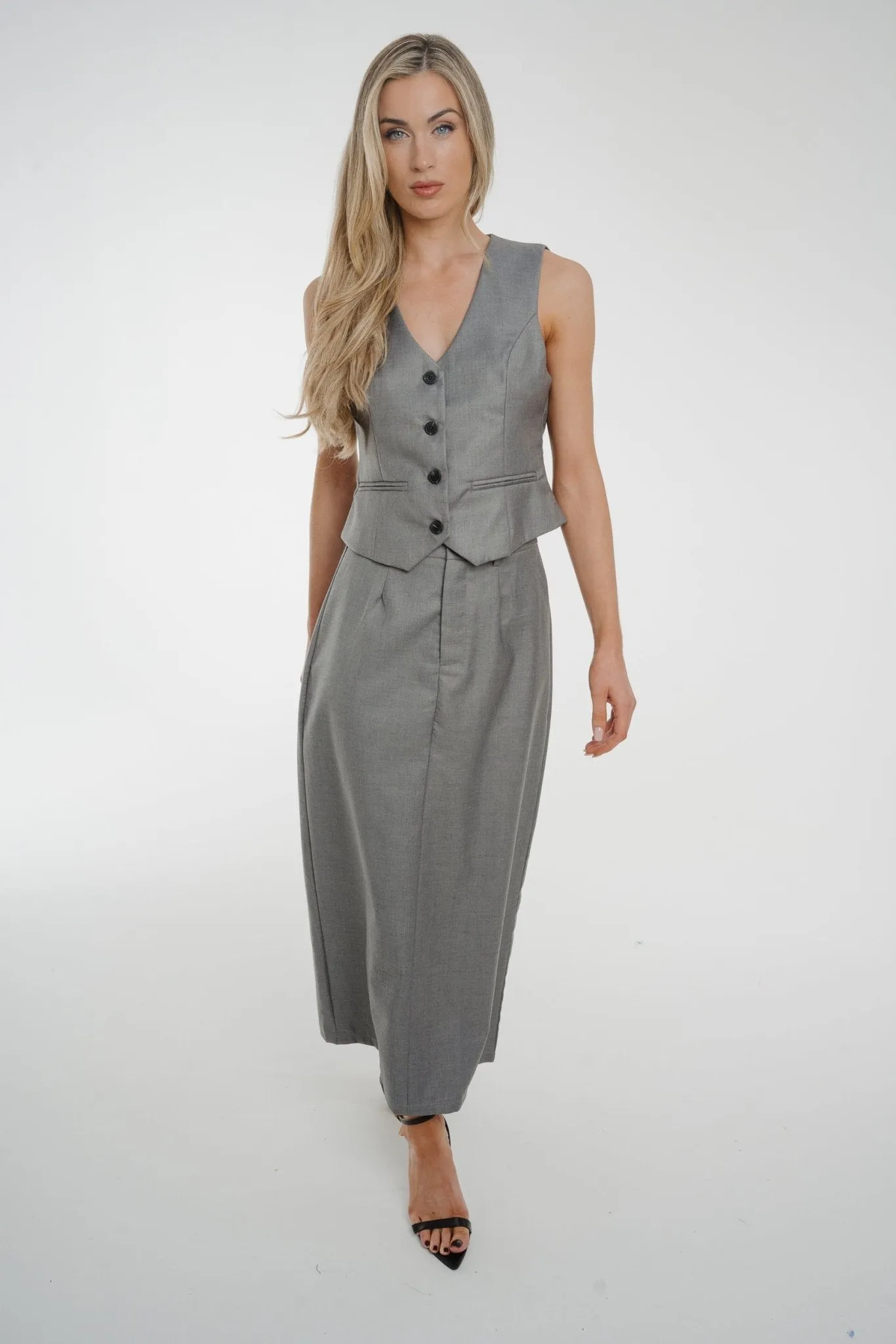 Holly Midi Skirt In Grey