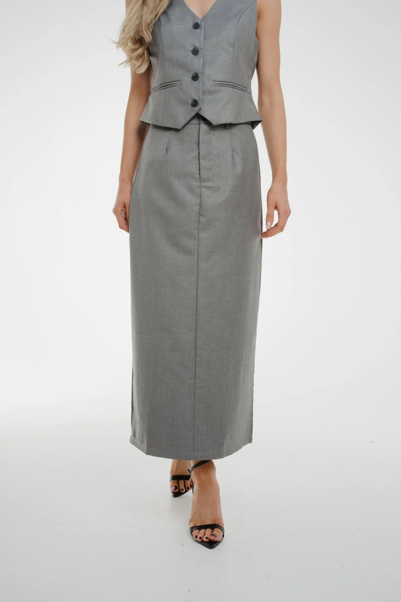 Holly Midi Skirt In Grey