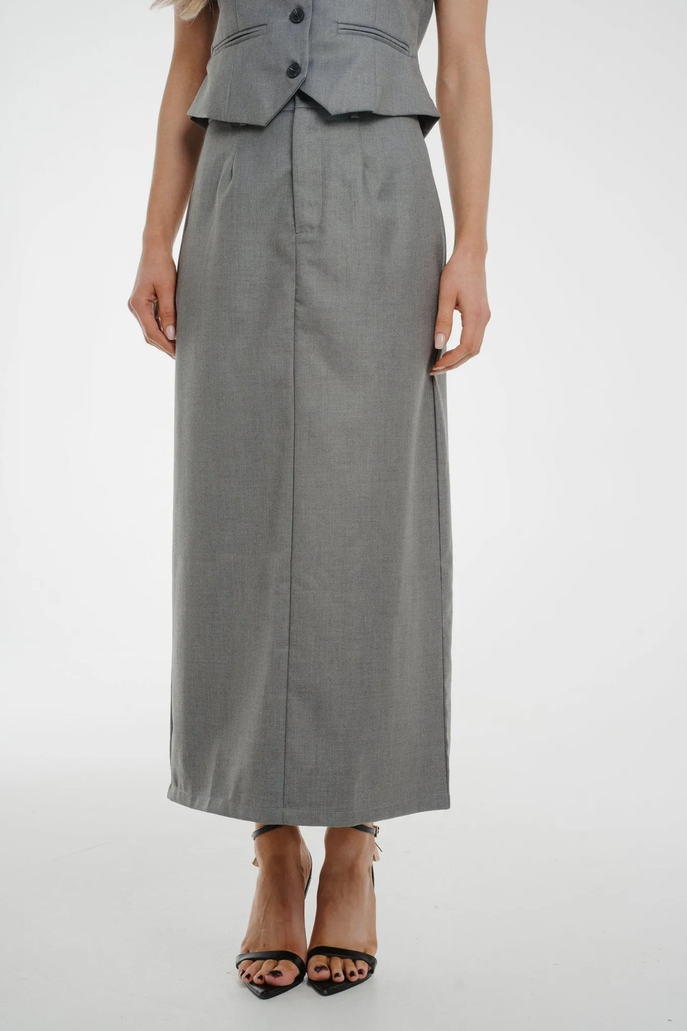 Holly Midi Skirt In Grey