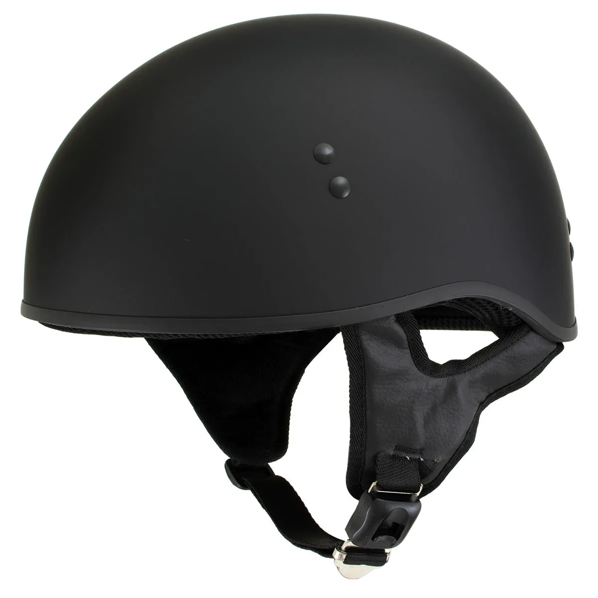 Hot Leathers HLT68 'The O.G.' Flat Black DOT Half Helmet for Men and Women w/ MP7922FMSET Heated Balaclava Bundle