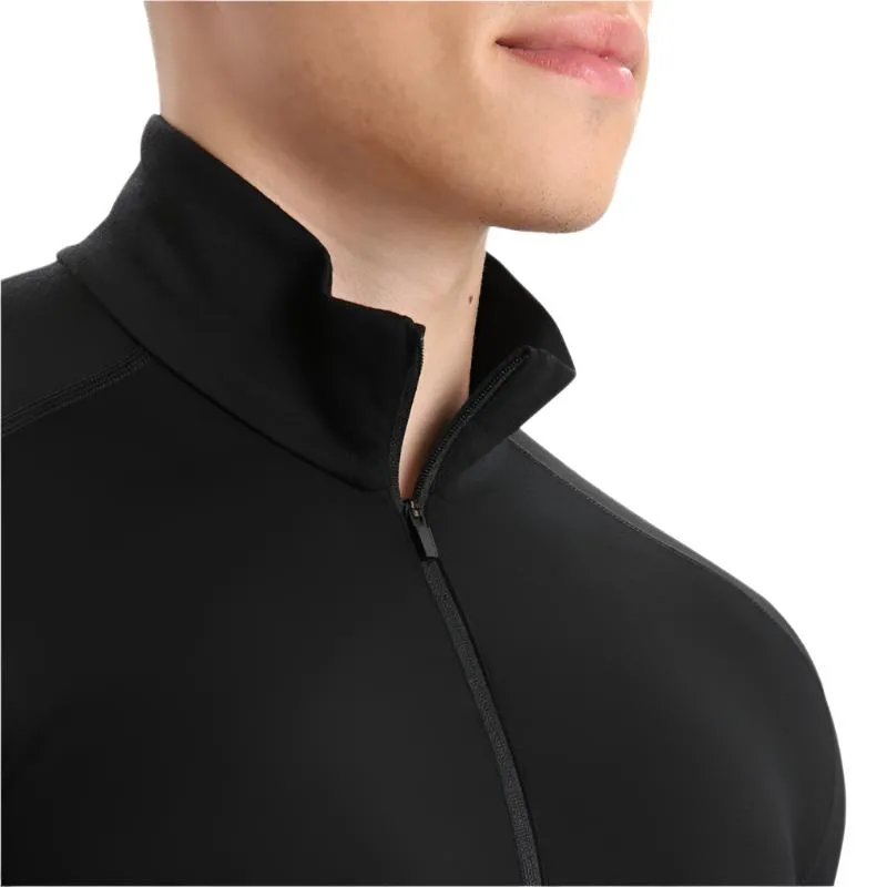 icebreaker Base Layer Men's Merino 260 Tech Top Long Sleeve Half Zip - Black