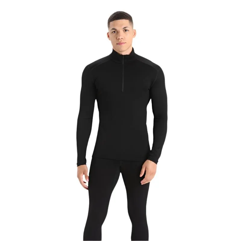 icebreaker Base Layer Men's Merino 260 Tech Top Long Sleeve Half Zip - Black