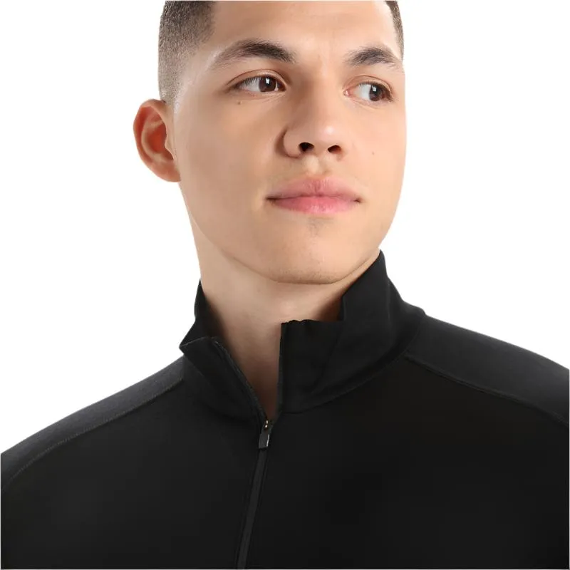 icebreaker Base Layer Men's Merino 260 Tech Top Long Sleeve Half Zip - Black