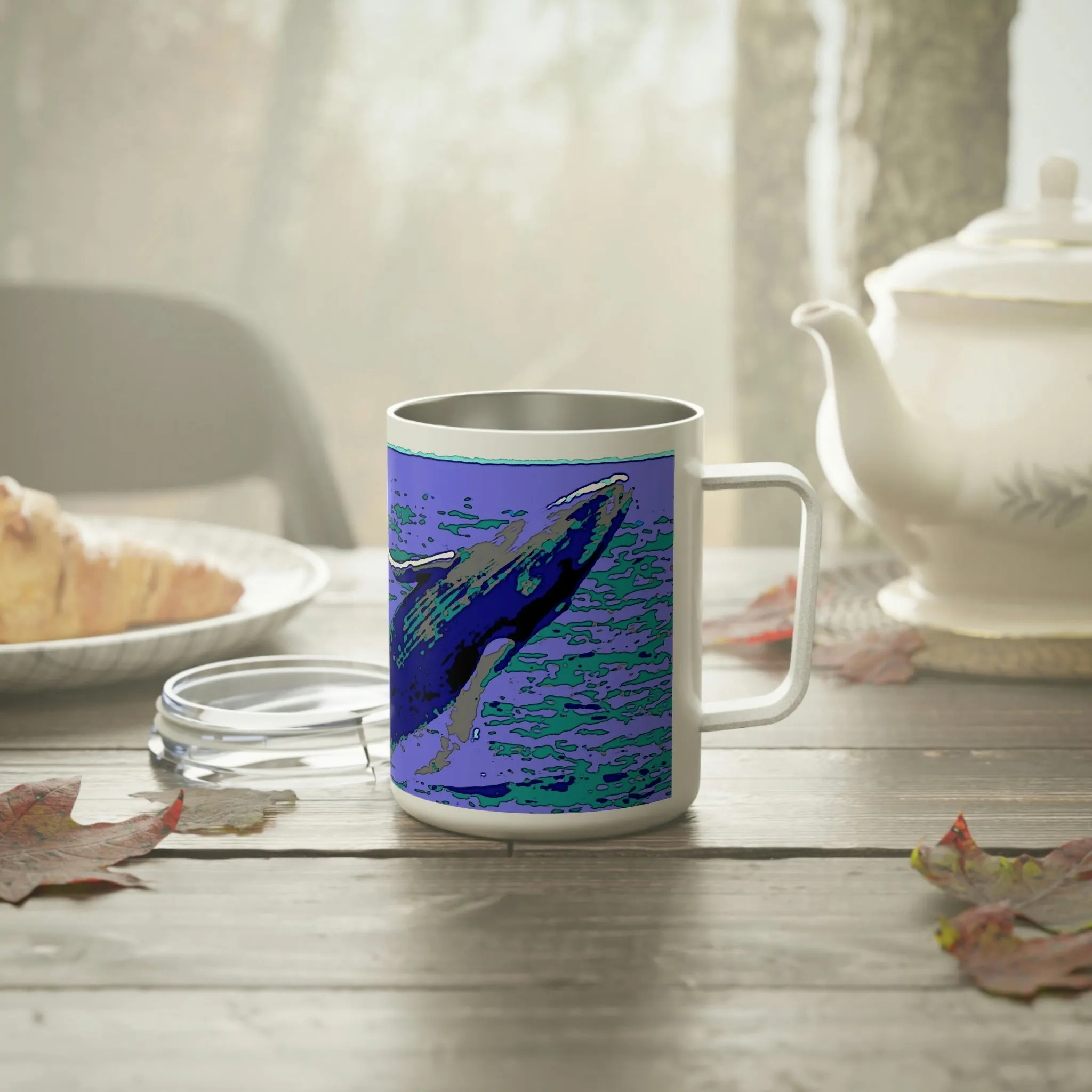 Insulated Coffee Mug, 10oz  ... Baby Humpback Breaching ... Maui, HI: April 2022 ... "Family Archives: KPH" ... Original Works ...