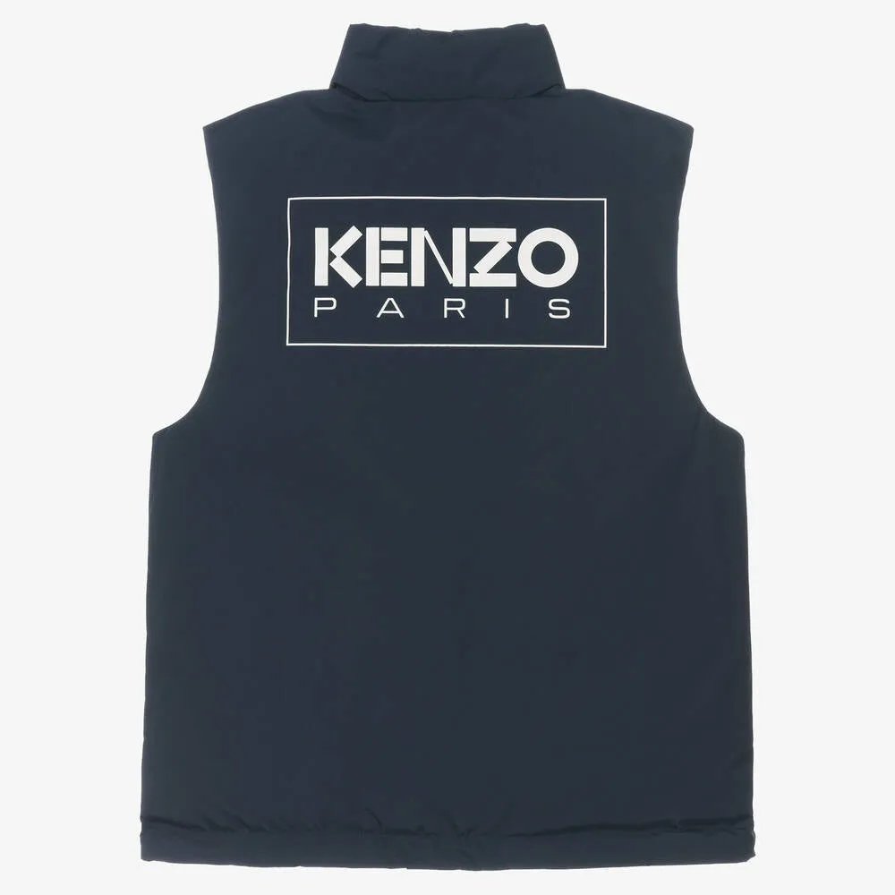 KENZO KIDS Teen Navy Blue Down Padded Gilet