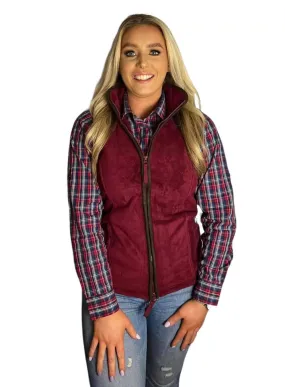 LADIES FLEECE GILETS BURGUNDY