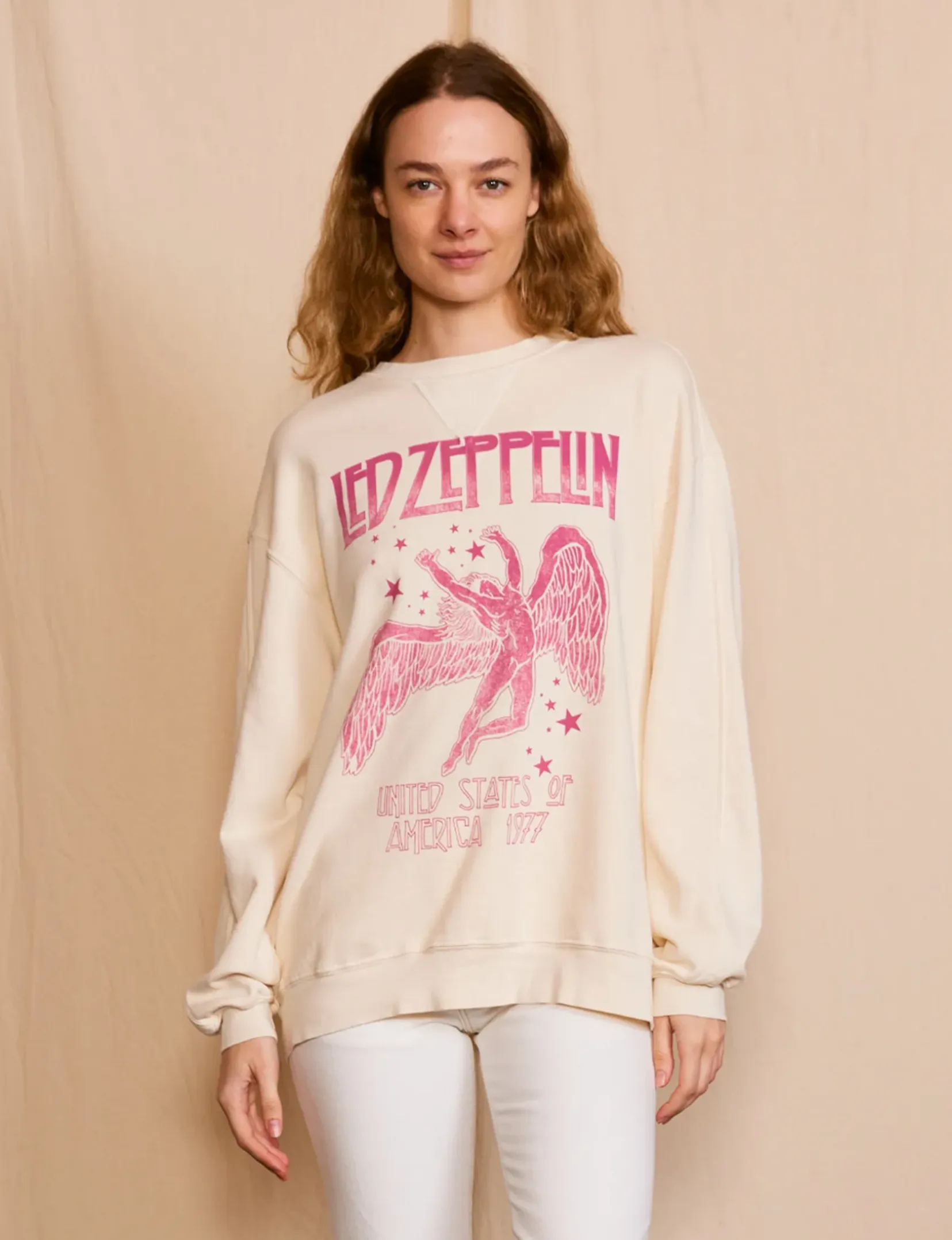 Led Zeppelin 1977 Star Struck Sweatshirt, Ivory