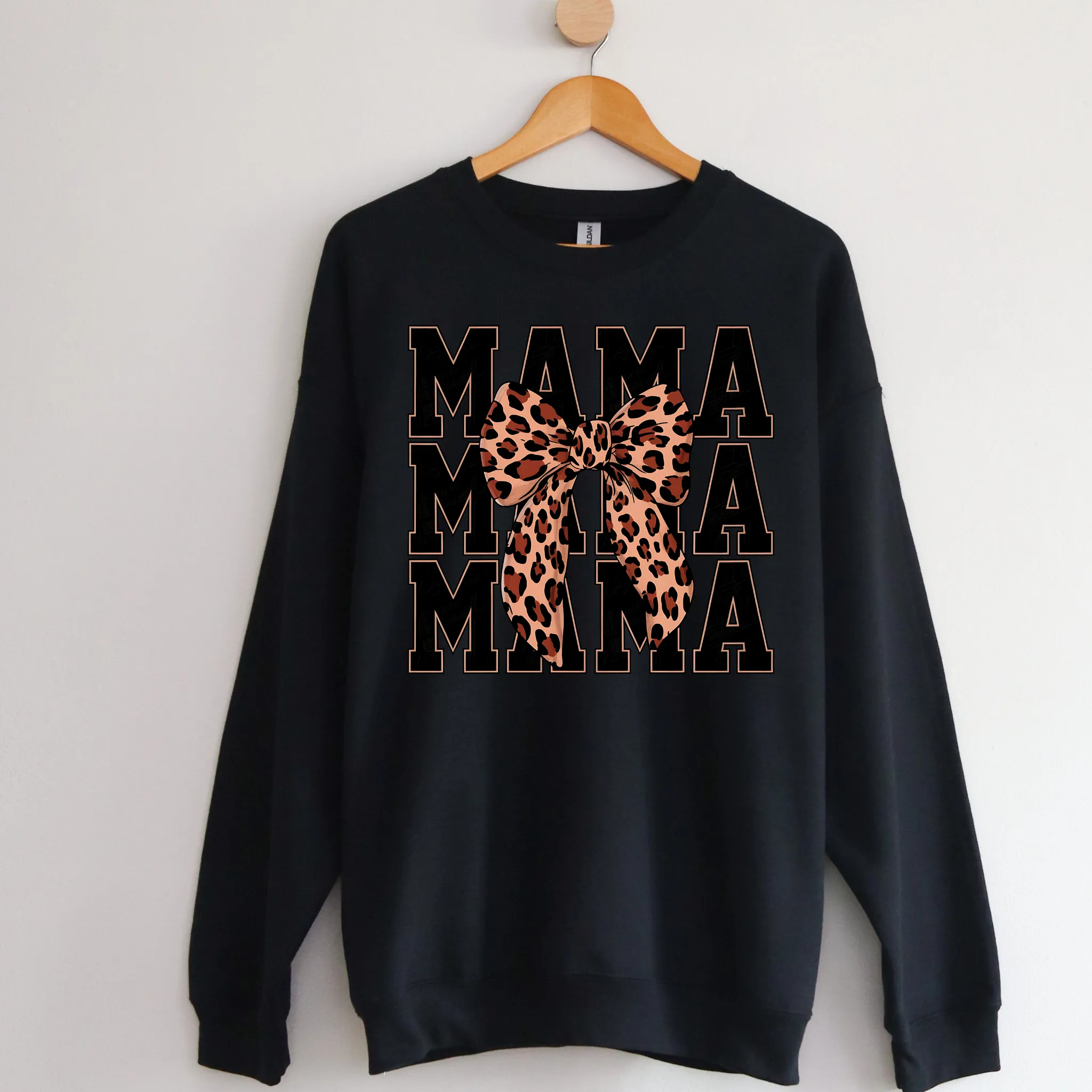 Leopard Bow Mama Crewneck Sweatshirt